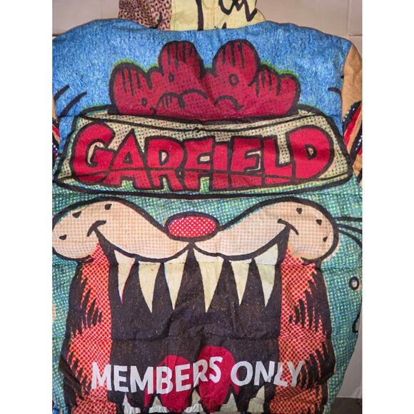 Garfield Member's Only Puffer Jacket/Coat All Over Print Graffiti NWT Size  XL - Picture 7 of 12